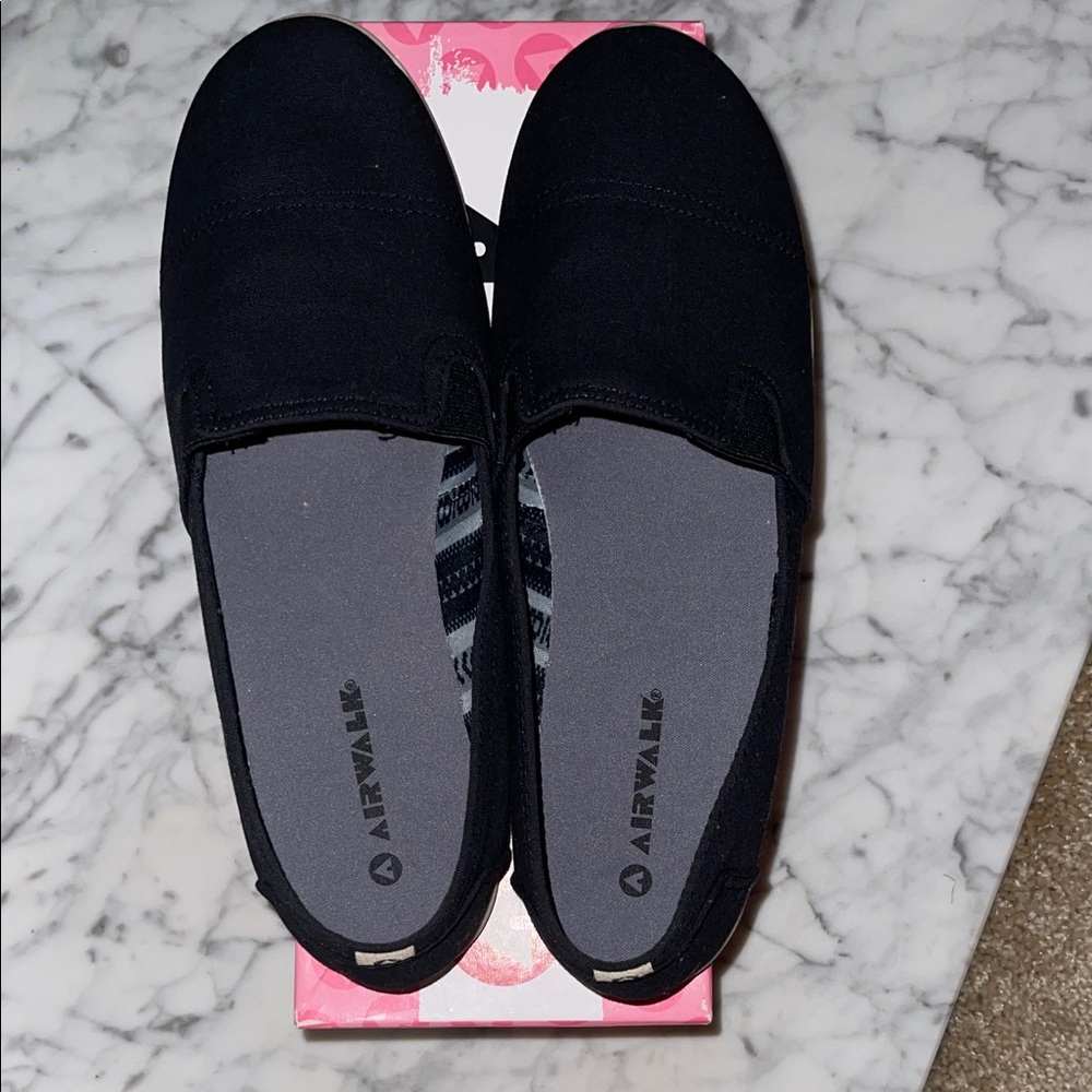 Airwalk Black Canvas Slip-Ons